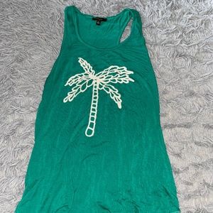 Green palm tree tank top